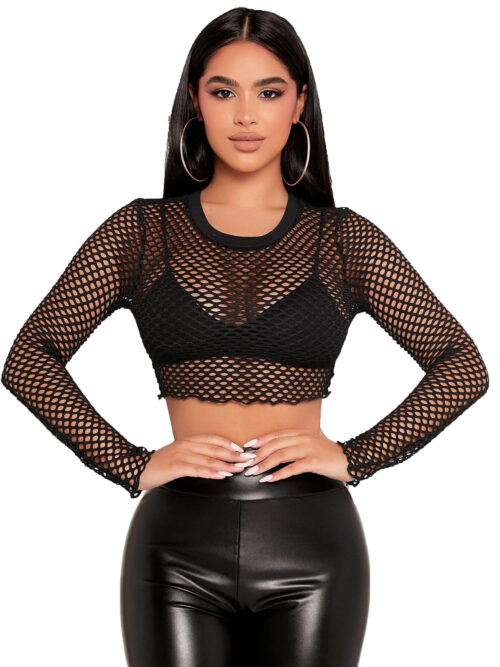 Super Cute and Sexy Cropped Fishnet Top for Girls and Women