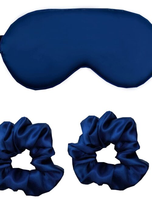 Soft Silk Feel Unisex Satin Sleeping Masks with 2 Scrunchies