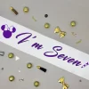 Kids Satin Birthday Sash ( Purple Writing ) - Image 4