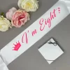 Kids Satin Birthday Sash ( Pink Writing ) - Image 3