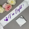 Kids Satin Birthday Sash ( Purple Writing ) - Image 3