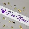 Kids Satin Birthday Sash ( Purple Writing ) - Image 2