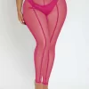 Pink Mesh Sexy and Adorable High Waist Legging Without Panty