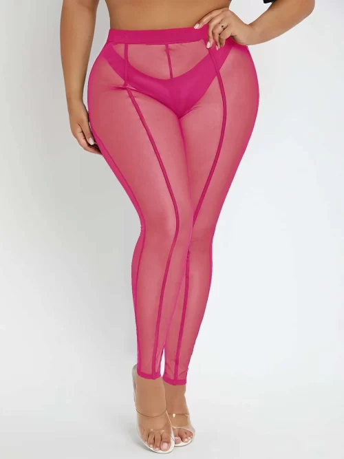 Pink Mesh Sexy and Adorable High Waist Legging Without Panty