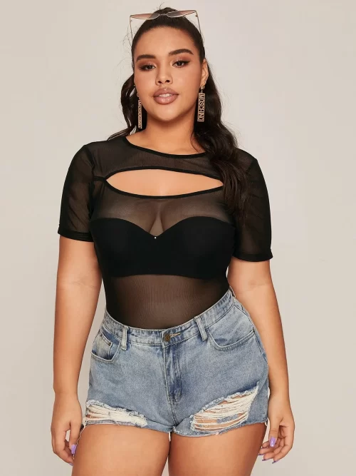 Soft and Stylish Open Front Mesh Top Without Bra