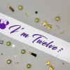Kids Satin B'day Sash ( Purple Writing )