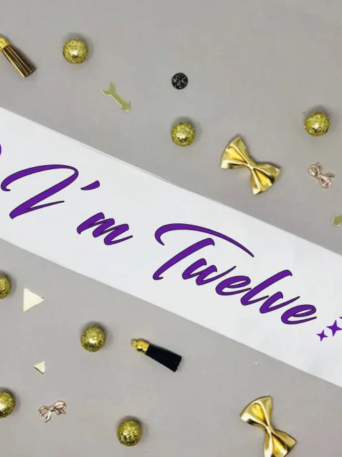 Kids Satin B’day Sash ( Purple Writing )