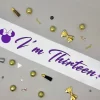 Kids Satin B'day Sash ( Purple Writing ) - Image 4