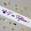 Kids Satin B'day Sash ( Purple Writing ) - Image 2