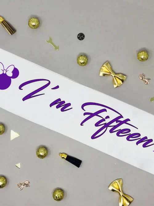 Kids Satin B’day Sash ( Purple Writing )