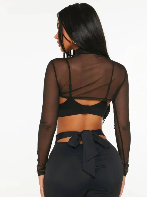 Tempting and Sexy Cover Up Mesh Shrug Without Bra