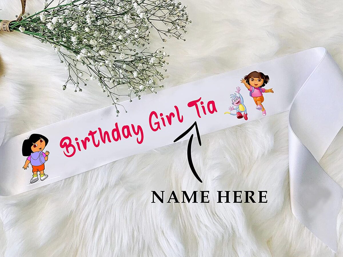 Customize Dora Birthday Sash for Girls - Image 4