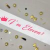 Cute White 11th Birthday Sash for Kids Turning 11