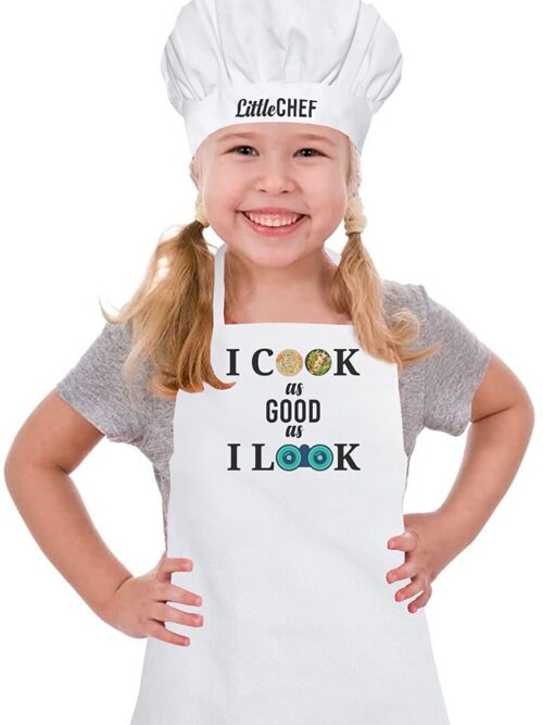 Lovable White Cook Apron for Kids and Babies