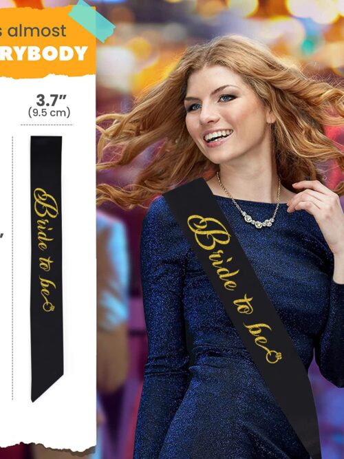 Glitter Golden Bride to be Sash ( Black )