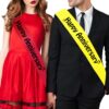 Satin Happy Anniversary Sash Combo for Married Couples ( Red & Yellow ) - Image 2