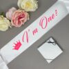 Cute White 1st Birthday Sash for Kids Turning 1