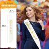 Glitter Golden Bride to be Sash ( White ) - Image 2