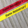 Satin Happy Anniversary Sash Combo for Married Couples ( Red & Yellow )