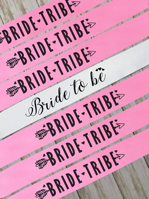 Team Bride and Bride to be Party Sashes ( White & Pink )