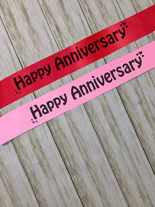 Satin Happy Anniversary Sash Combo for Married Couples