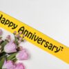 Satin Happy Anniversary Sash Combo for Married Couples ( Red & Yellow ) - Image 4