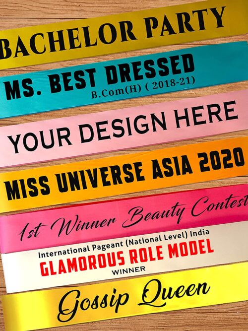 Customize Sashes for Fashion Shows, Corporates, Colleges