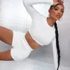 Active Wear Rib Knit Fitted Crop Top and  Shorts - Image 4