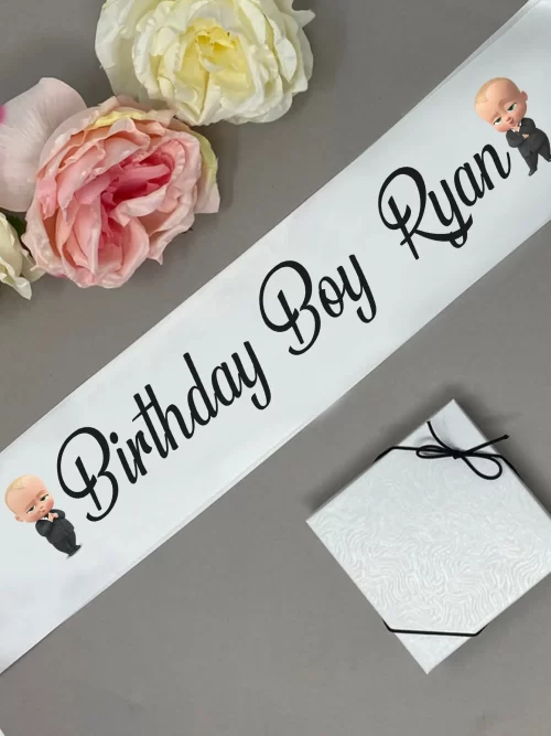 Customize Boss Baby Birthday Sash for Girls and Boys