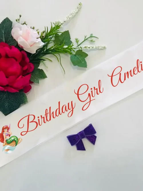 Customize Mermaid Birthday Sash for Girls