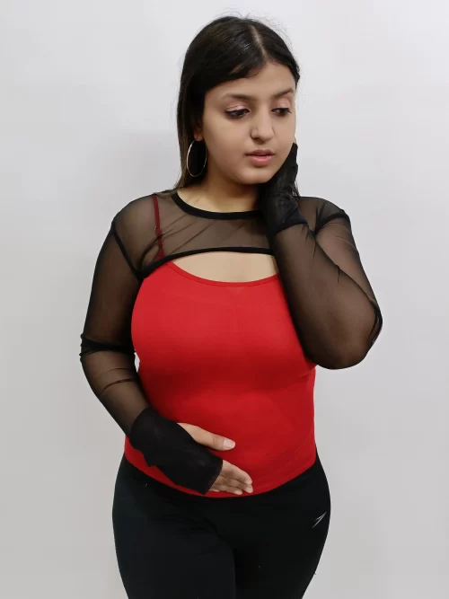 Sexy and Chic Cover Up Mesh Shrug Without Bra