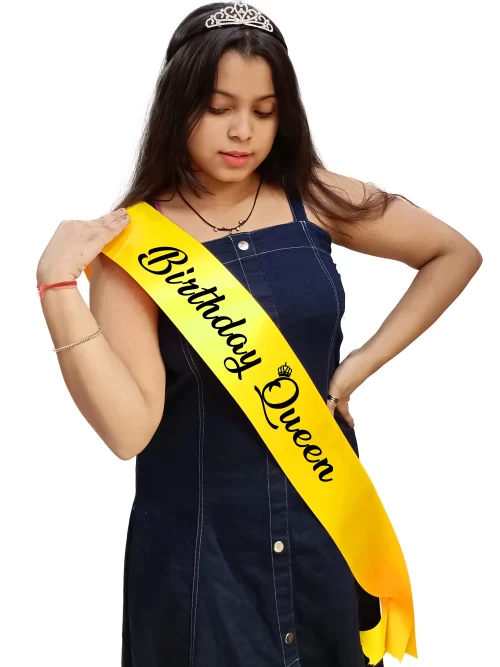 Satin Birthday Queen Sash with Crown