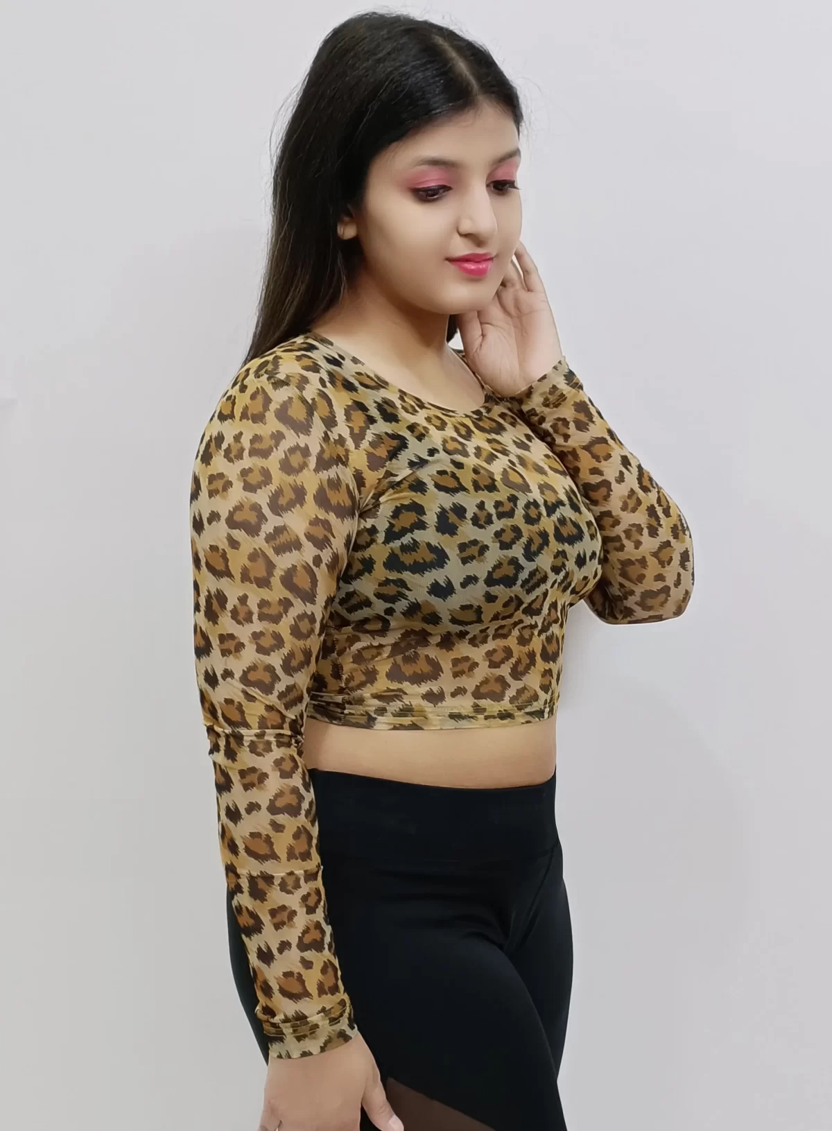 Girls Semi – Opaque Camouflage Crop Top4