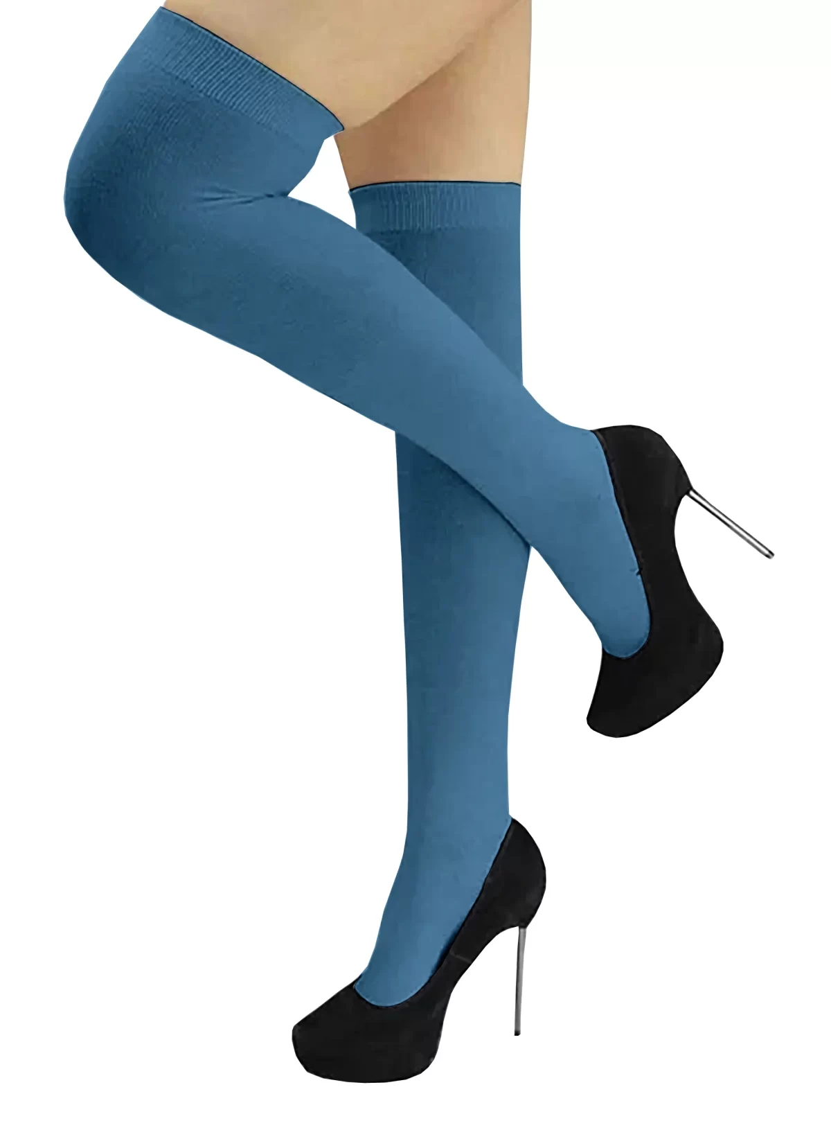 Steel Blue Girls and Women's Thigh High Stocking/Socks ( Free Size )3