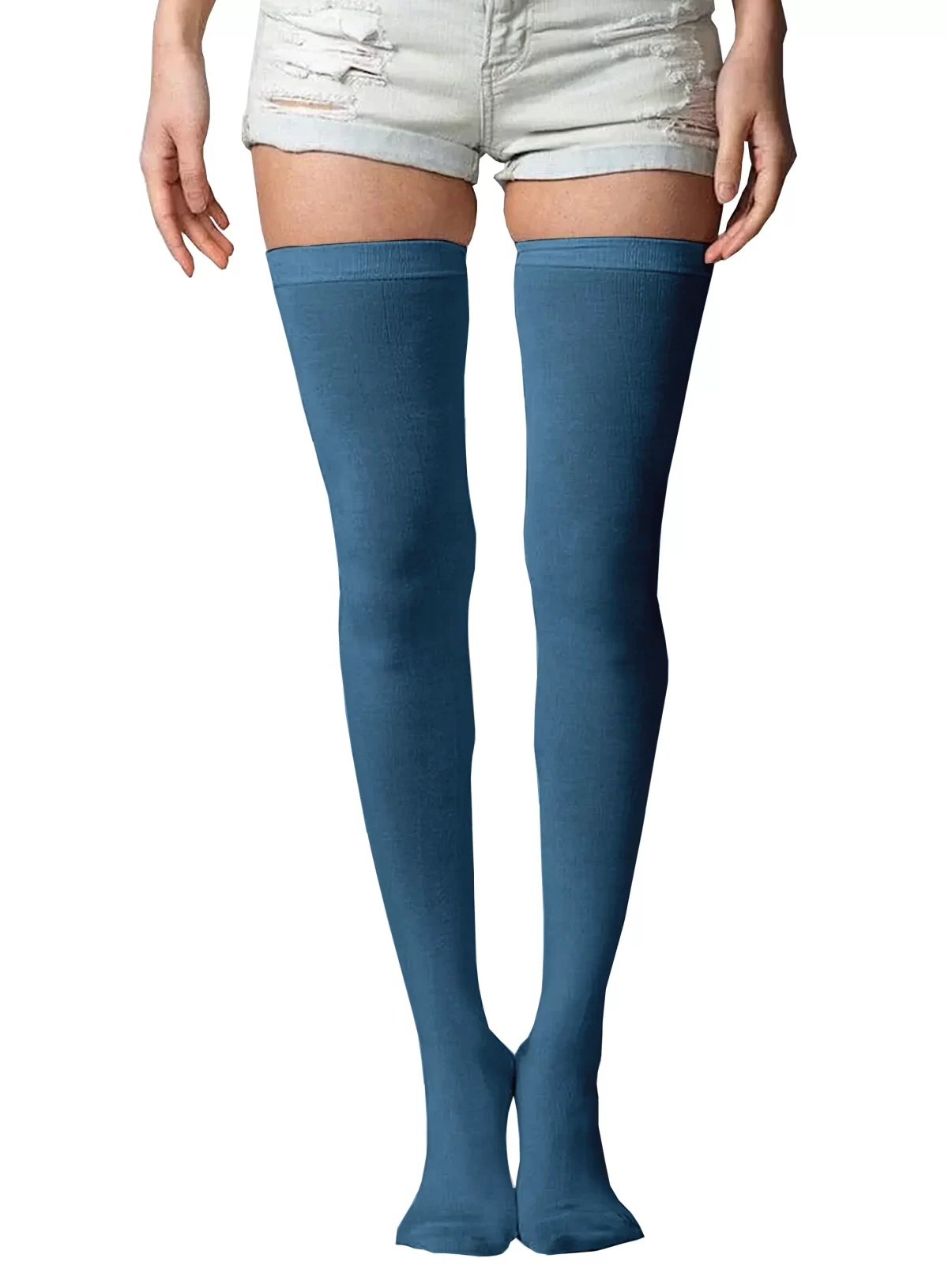 Steel Blue Girls and Women's Thigh High Stocking/Socks ( Free Size )4